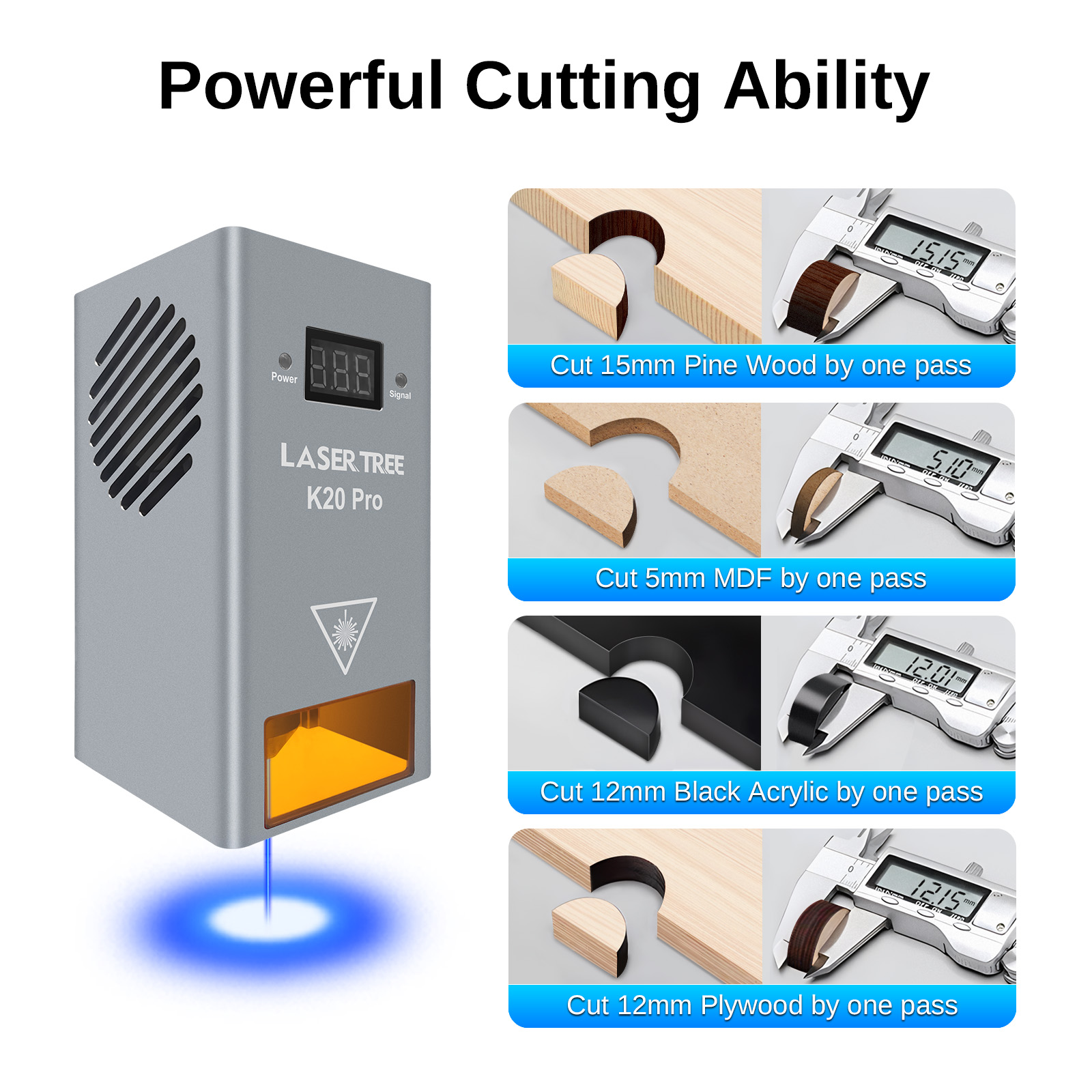 Pohon LASER K20 20W, kepala La - Industrial Laser Engraver ulasan dan harga